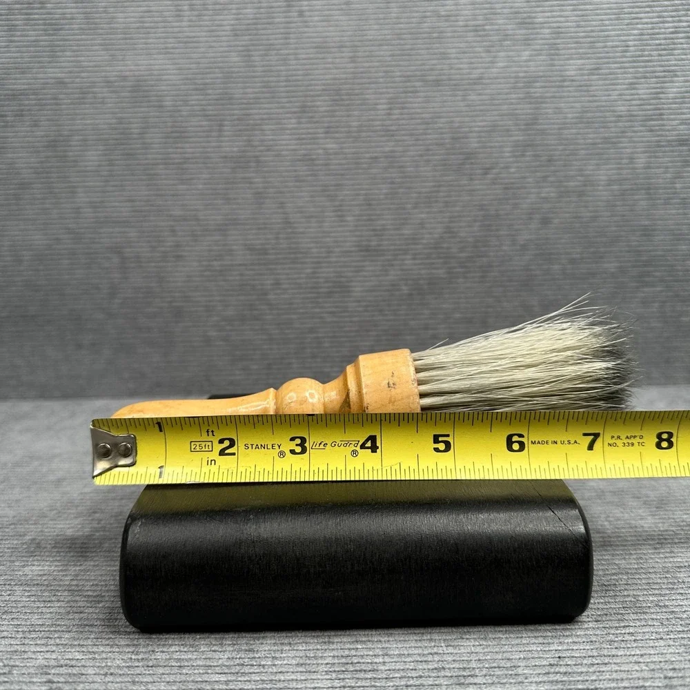 Vintage Marvy Boar Bristle Neck Duster Barber Brush Wood Handle 7 Inch